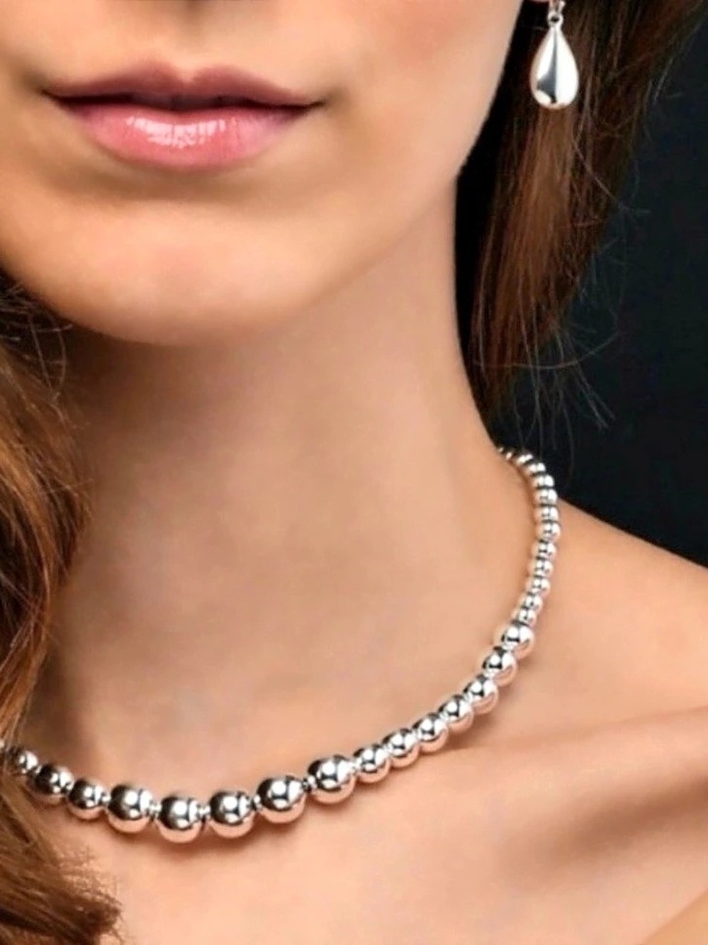 Tiffany & Co. HardWear Sterling Silver 6-11mm Graduated Ball Necklace 16”! 🩵🩵